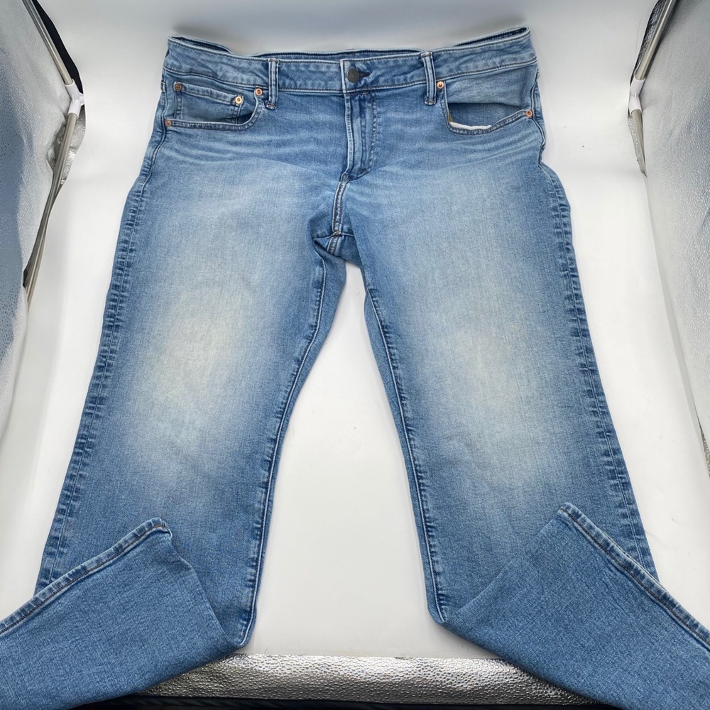 American Eagle AirFlex+ Original Bootcut Jeans Men 40x30 Blue Light Wash Stretch